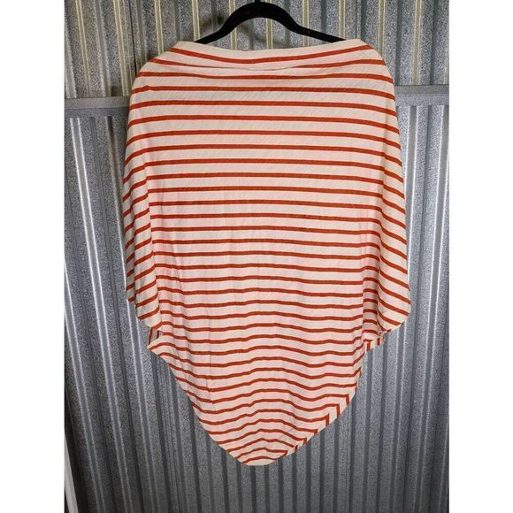 Rock Flower Paper  Shawl Tunic Cover Up Red White Stripe - Picture 2 of 6